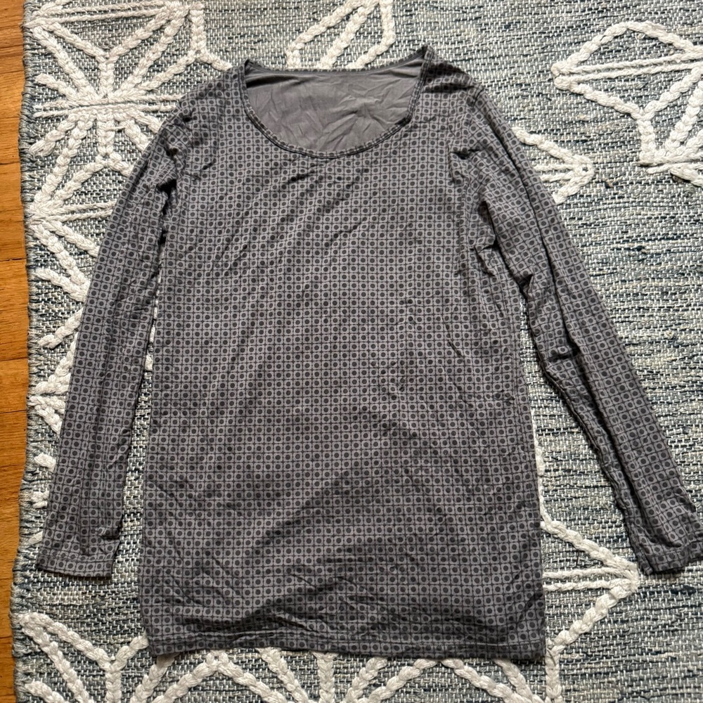 Orla Kiely x Uniqlo Women’s Long Sleeve Scoop Neck Top - Gray Flower Print XL